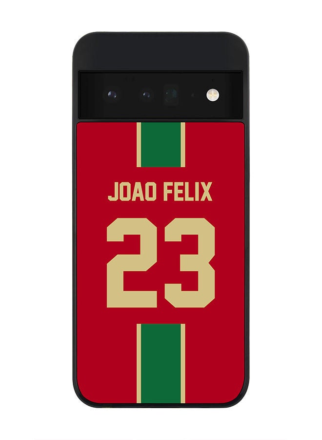 Stylizedd Rugged Black edge case for Google Pixel 6 Pro 5G Slim fit Soft Case Flexible Rubber Edges Anti Drop TPU Gel Thin Cover - Football Team - Portugal Player Name - Joao Felix - Image 1