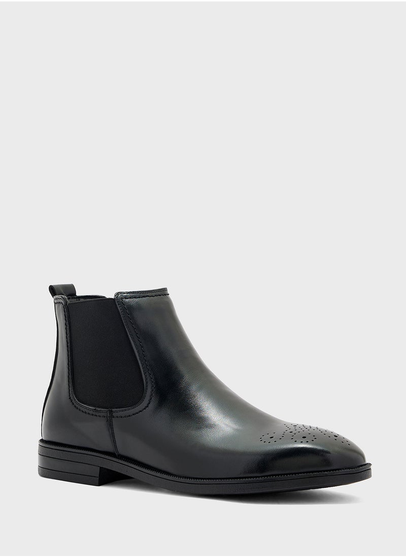 Robert Wood Brogue Detail Chelsea Boots  - Image 2