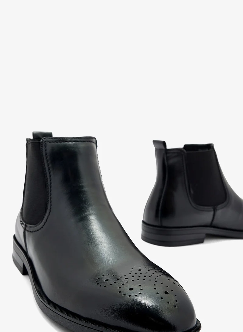 Robert Wood Brogue Detail Chelsea Boots