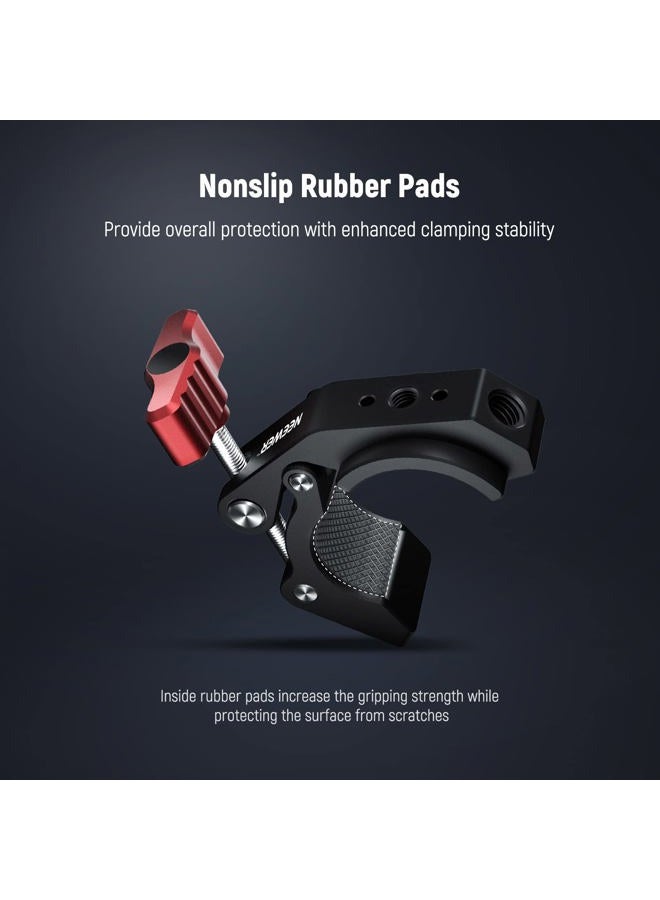 Neewer Super Clamp with Cold Shoe & 1/4 Inch 3/8 Inch Thread Holes, Max. Load 4 kg, Crab Shaped Camera Tripod Holder for Most Photo Accessories, Compatible with SmallRig Magic Arm, Red ST81 - Image 5