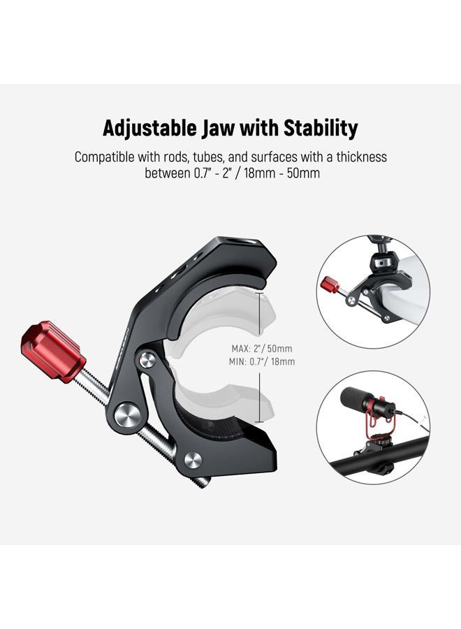 Neewer Super Clamp with Cold Shoe & 1/4 Inch 3/8 Inch Thread Holes, Max. Load 4 kg, Crab Shaped Camera Tripod Holder for Most Photo Accessories, Compatible with SmallRig Magic Arm, Red ST81 - Image 4