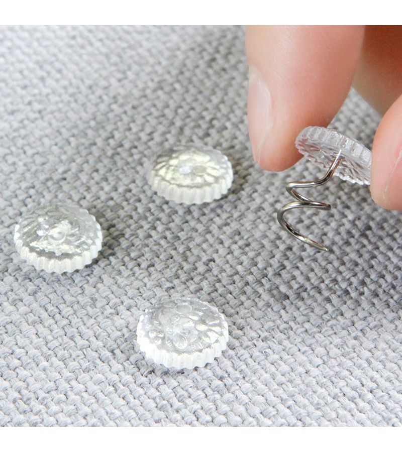 100pcs Transparent Twisting Pins for Sofa Cushions Bed Sheets Anti Slip Fixer - Image 1