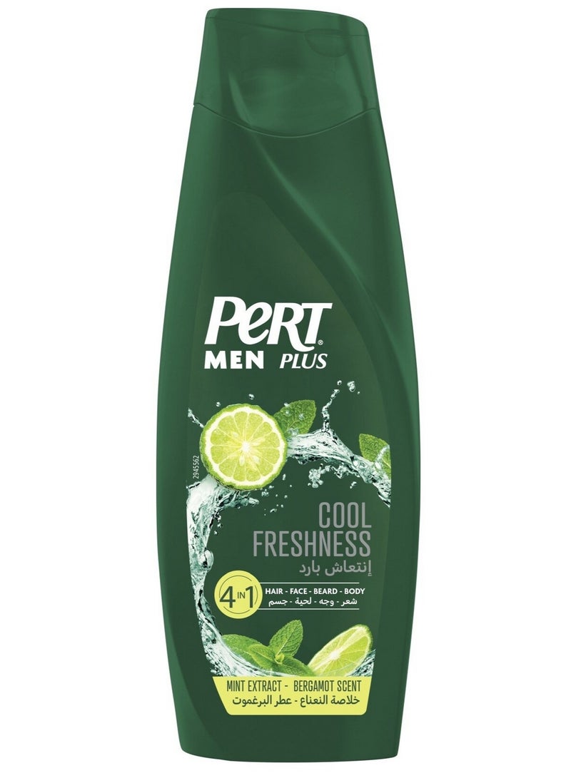 PERT PLUS 4-In-1 Mint Extract And Bergamot Scent Cool Freshness Shampoo For Men 360 ML - Image 1