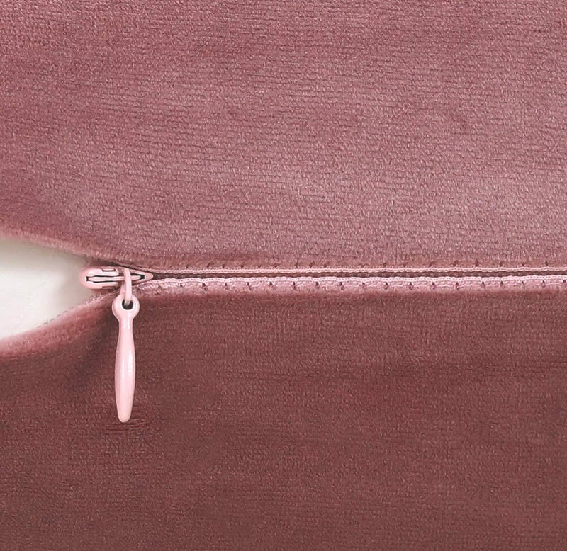 Jeneoo Comfy Decor Velvet Throw Pillow Covers for Home Sofa Decorative Lumbar Couch Cushion Cases (12 x 20 Inches, Dusty Rose) - Image 2