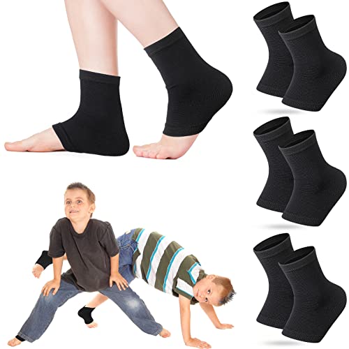 Tarpop 3 Pair Ankle Compression Sleeves for Kids Ankle Brace Compression Sleeves Foot Arch Sock for Girls Sports Running Dance Fitness GymnasticsBlackSmall - Image 2