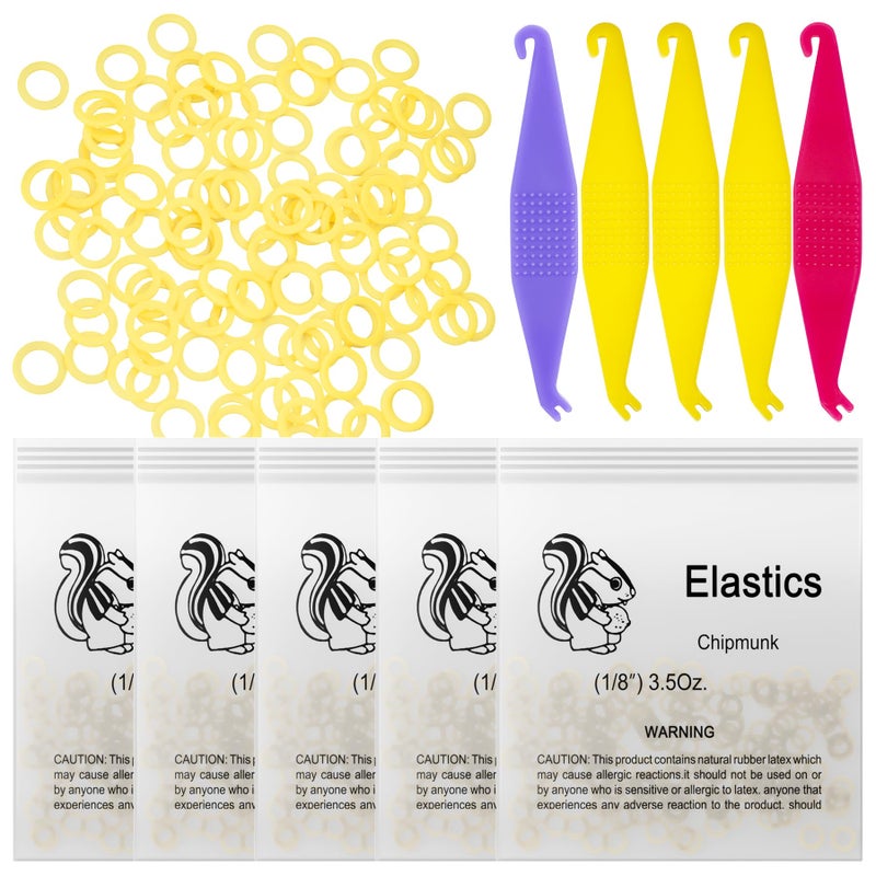 500 Pcs Orthodontic Elastic Rubber Bands 35 Ounces Heavy Dental Rubber Traction Bands Free Elastic Placer for Braces 18Chipmunk