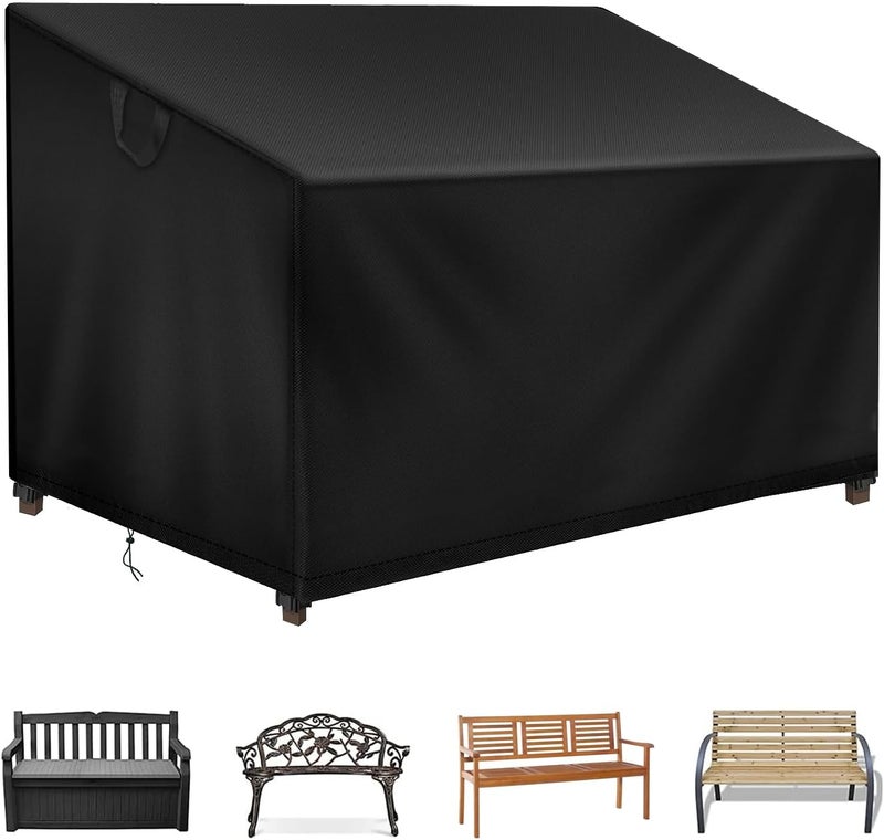 DUDSOEHO Outdoor Bench Cover Waterproof, 52.7" L x 26" W x 35" H 2 Seater Patio Garden Bench Loveseat Sofa Cover, Heavy Duty Oxford Fabric, Fade/Snow/Wind/Dust Resistant - Image 1