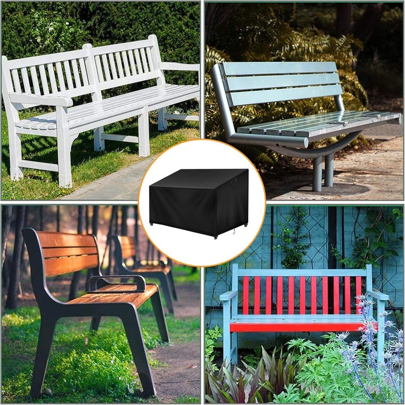 DUDSOEHO Outdoor Bench Cover Waterproof, 52.7" L x 26" W x 35" H 2 Seater Patio Garden Bench Loveseat Sofa Cover, Heavy Duty Oxford Fabric, Fade/Snow/Wind/Dust Resistant - Image 5