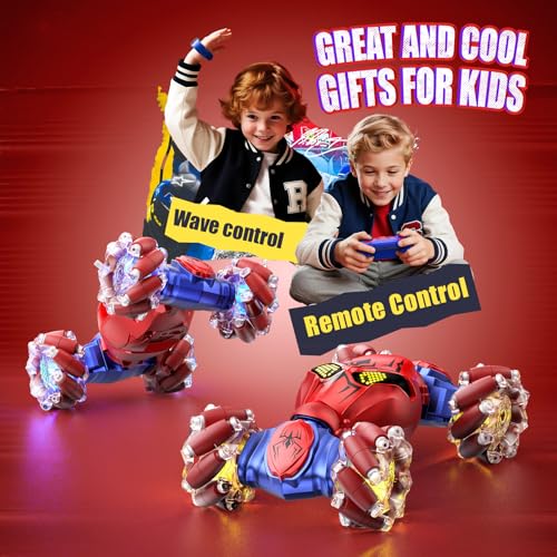 Veeniix V993 Gesture Sensing RC Stunt Car Boys Girls Toy Gift for Ages 812 4WD Spider Remote Control Car Hand Conntrolled 360 Drifting AllTerrain Presents with LED Light - Image 5