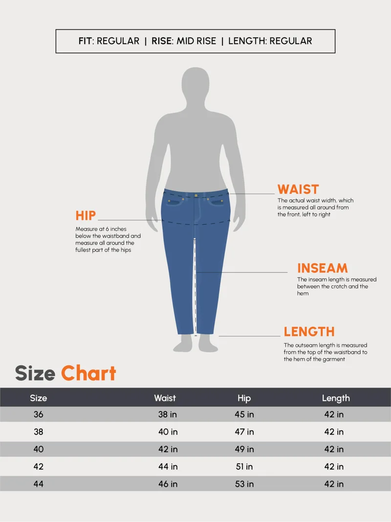 Urbano Fashion  Urbano Plus Men's Black Regular Fit Washed Jeans Stretchable  | Best Price UAE