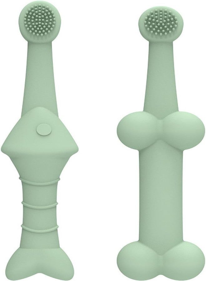 VALUEVIBES Pet Silicone Toothbrush Set -Tooth Brush for Small Breed Small Pets Ferret|Pet Supplies | Dog Supplies | Health Care | Oral Hygiene (GREEN, M) - Image 1