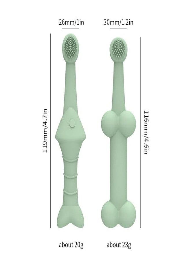 VALUEVIBES Pet Silicone Toothbrush Set -Tooth Brush for Small Breed Small Pets Ferret|Pet Supplies | Dog Supplies | Health Care | Oral Hygiene (GREEN, M) - Image 2