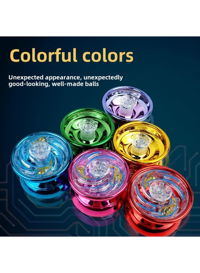 Alloy Puzzle Yo-yo Dead Sleep Entry Yoyo Ball With Spirit Beast Ring Competitive Yo-yo-Color: Alloy Yo-yo-english Window Box (lighting Style + Beast Head Ring + Color Rope) 87g - Image 3