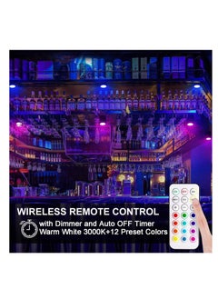 Excefore Large Size LED Puck Lights with Remote Control, Wireless Under Cabinet Lighting, Battery Powered Lights, Stick on Color Changing Dimmer and Timer, Closet Light (6 Pack)  - Image 2