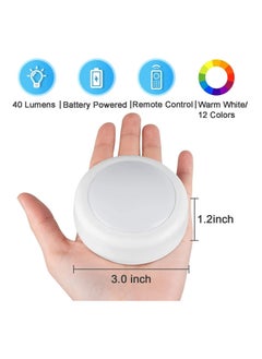 Excefore Large Size LED Puck Lights with Remote Control, Wireless Under Cabinet Lighting, Battery Powered Lights, Stick on Color Changing Dimmer and Timer, Closet Light (6 Pack)  - Image 3