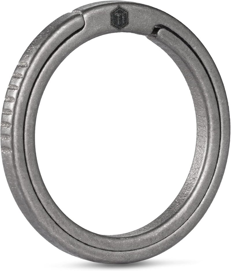 KeyUnity Titanium Flat Key Rings Set - 33/25/17.5mm Side Pushing Split Ring for Key Carabiner, Flashlight, Knife, Dog ID Tag - Image 1