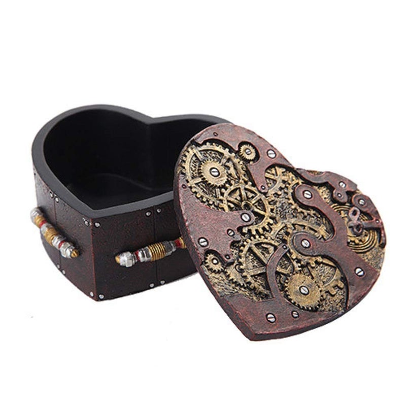 PTC Pacific Trading PTC Steampunk Mechanical Heart Shaped Box with Lid Statue Figurine - Image 5