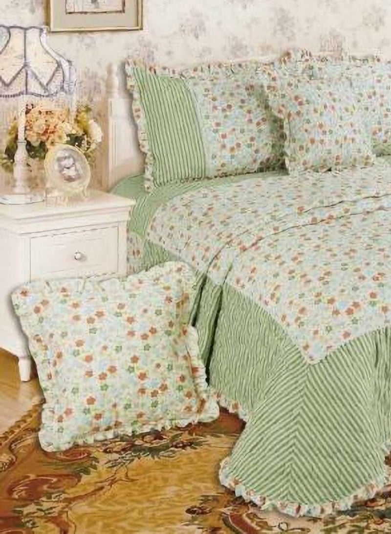Hours 6 Pieces Comforter Set King Size 260 X 240 Cm Floral Pattern Reversible Bedding Set for All Seasons - Image 2