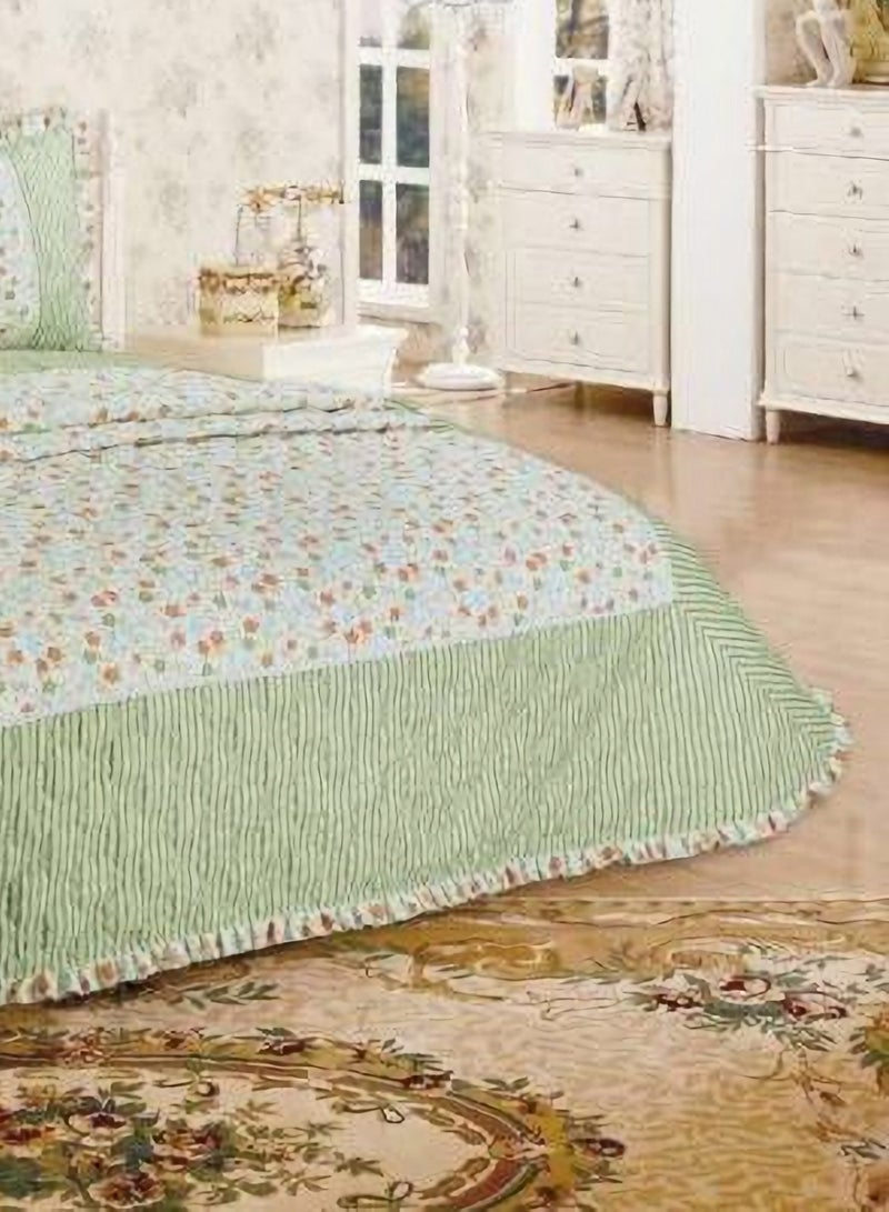 Hours 6 Pieces Comforter Set King Size 260 X 240 Cm Floral Pattern Reversible Bedding Set for All Seasons - Image 3
