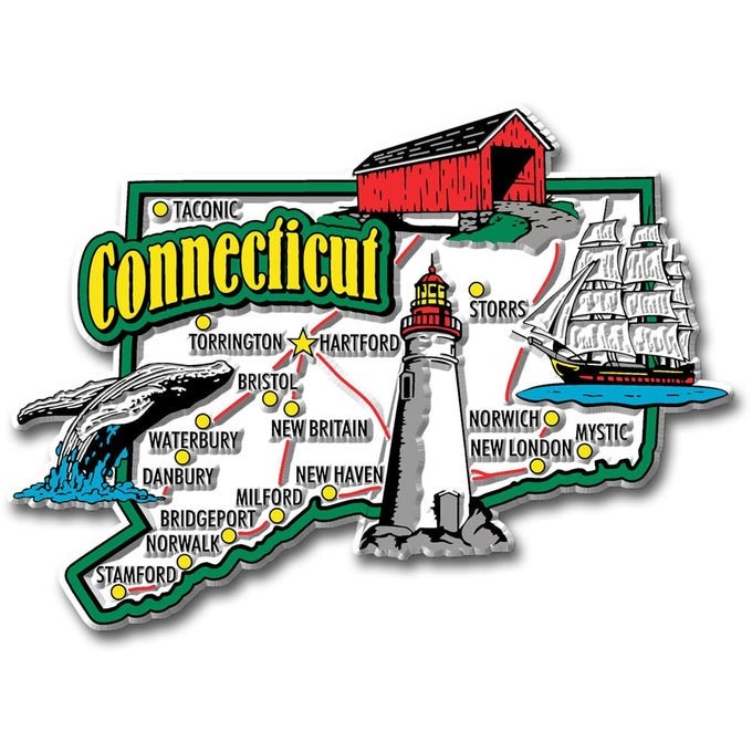 Connecticut Jumbo State Magnet by 43 x 31 Collectible Souvenirs Made in The USA