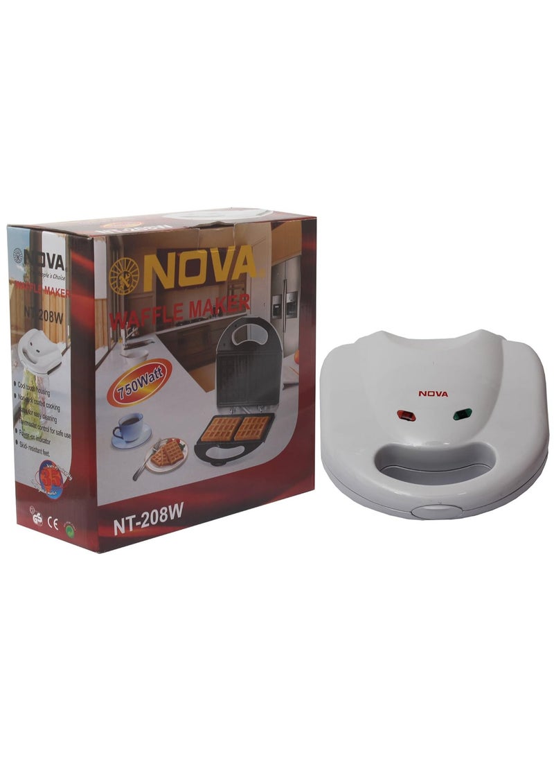 NOVA 208W 750-Watt Waffle Maker (White)  - Image 2