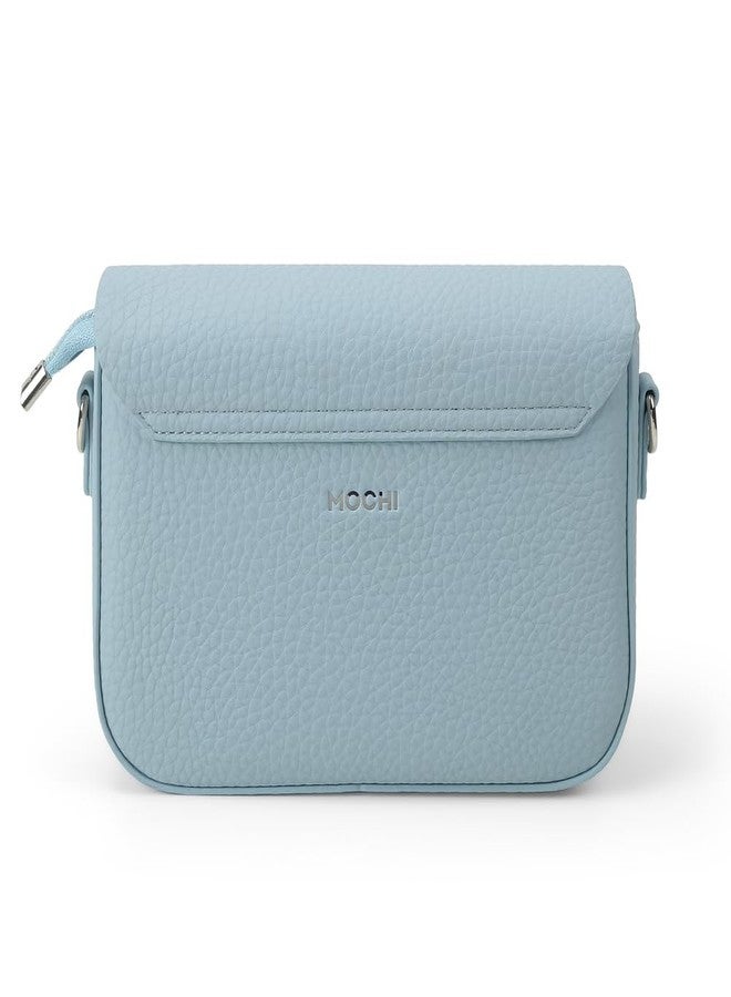 Mochi Stylish Faux Blue Leather Sling with Emboss Logo and Magnet Flap Closure Closure, Premium Branded lining, Perfect for Casual Use(66-530) - Image 5