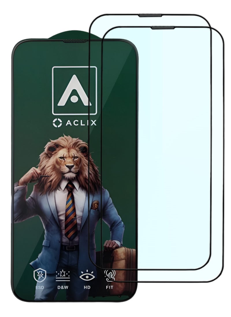 ACLIX 2 Pieces Antistatic ESD Dustproof Premium Quality High Definition Tempered Glass Screen Protector Designed For  iPhone 15 Pro Max - Image 1