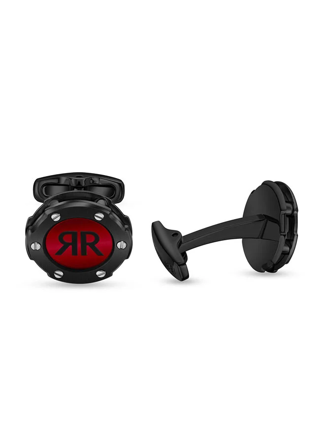 CERRUTI 1881 Cuff 1 G Black Men's Cufflink â€“ Stylish and Refined Jewelry