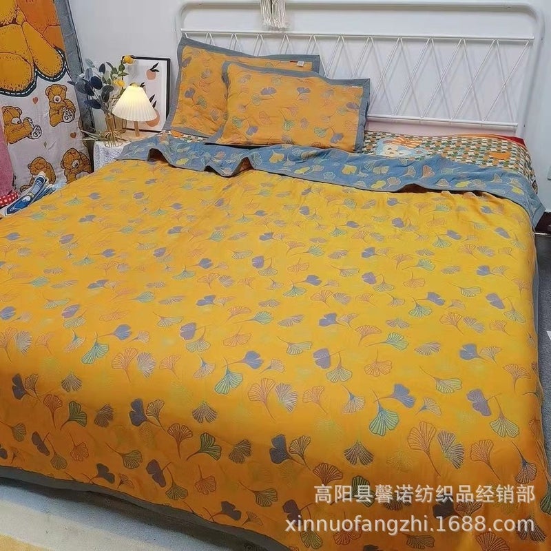 New Combed Cotton Fine Sand Gauze Towel Blanket Soybean Fiber Blanket Single Double Leisure Blanket - Image 2