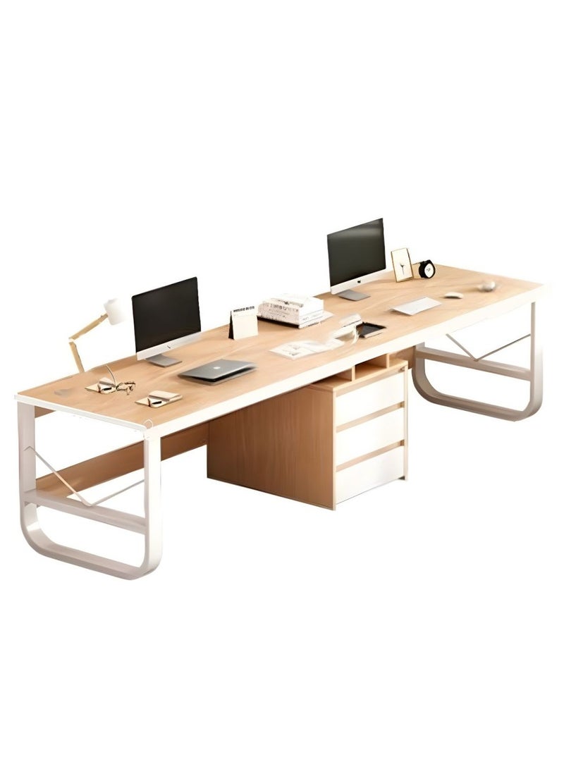 DubaiGallery L-Shaped Adjustable Computer Desk, Corner Office Table with Cabinet, Multiple Display Brackets - Image 4