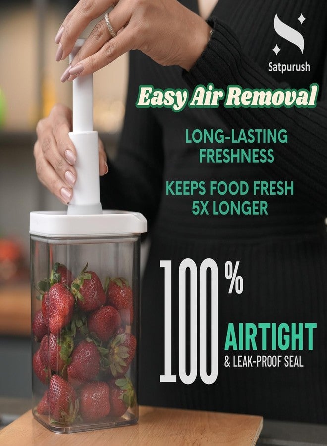 Satpurush Plastic Vacuum Fridge Storage Containers - Fridge Organiser Storage Boxes Home-Freezer & Refrigerator Organizer vegetable storage box - 1500ML (Pack of 4),Transparent - Image 4