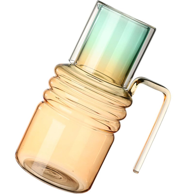 1400ml Gradient Color Glass Pitcher Hot Cold Beverage Carafe Borosilicate Juice Milk Server - Image 2