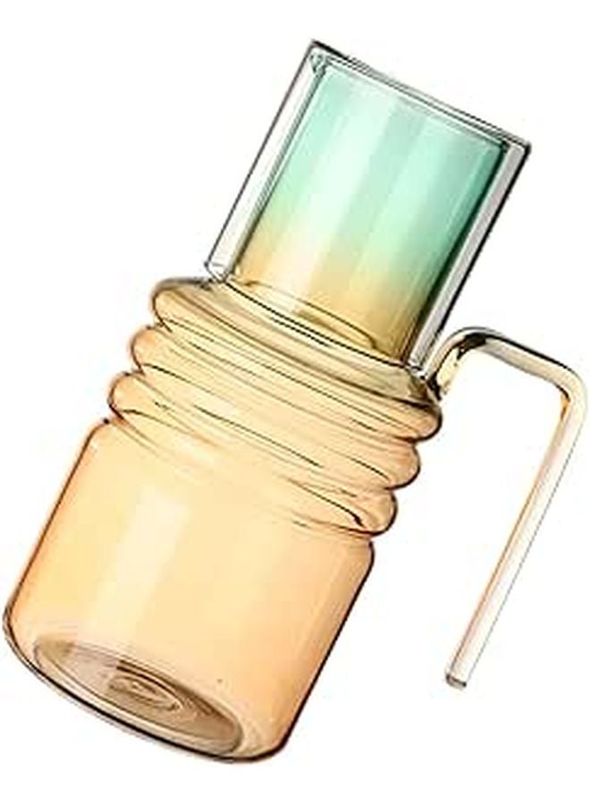 1400ml Gradient Color Glass Pitcher Hot Cold Beverage Carafe Borosilicate Juice Milk Server - Image 1