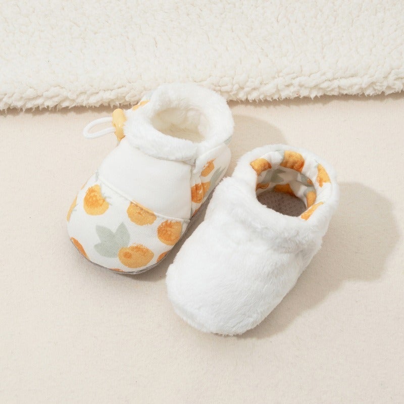 Chuan Duo La Baby Winter Cotton Socks Shoes for 0-1 Year Old, Thickened Soft Sole Anti-Slip Cartoon Booties - Image 1
