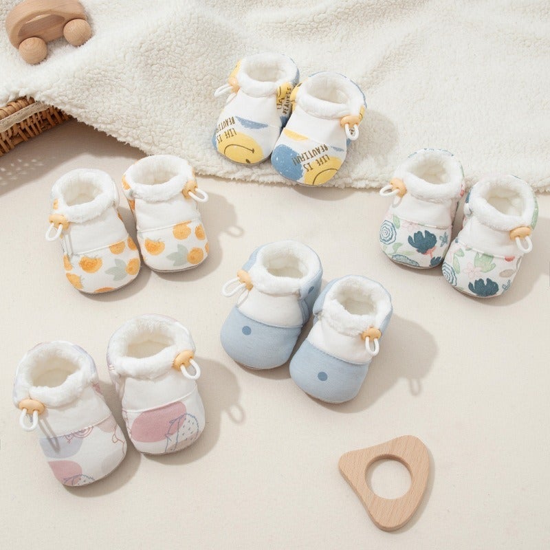 Chuan Duo La Baby Winter Cotton Socks Shoes for 0-1 Year Old, Thickened Soft Sole Anti-Slip Cartoon Booties - Image 2