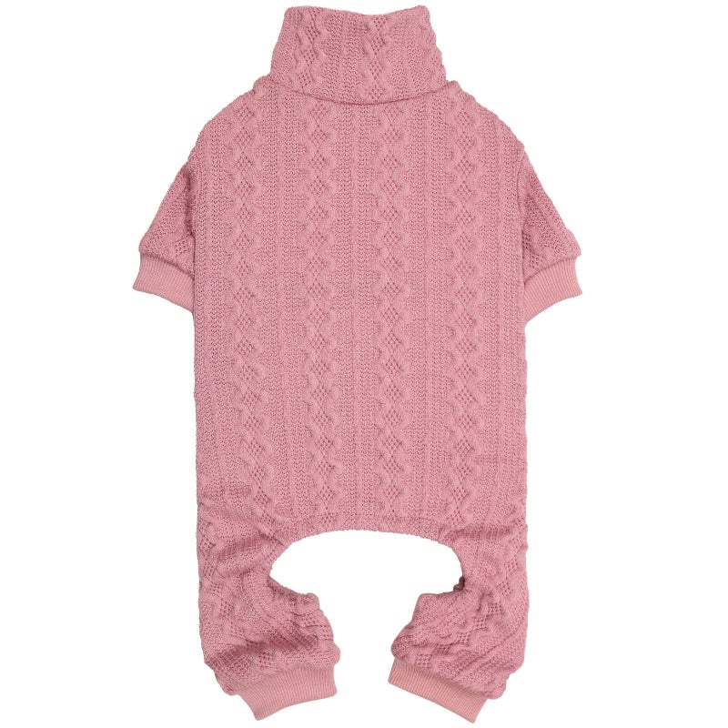 Jamktepat Dog Sweater Turtleneck Knitted Pet Clothes Solid Color Puppy Sweater Warm Dog Sweaters for Small Medium Dogs(Pink&S/M) - Image 1