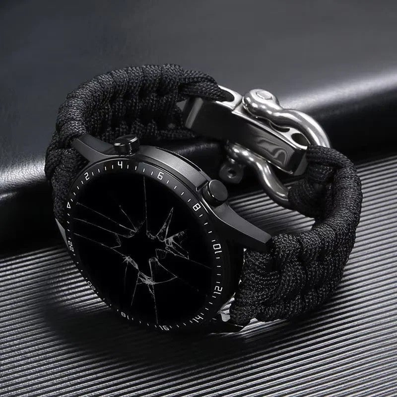 Bluejw 22mm Universal Nylon Paracord Bracelet Watch Band Strap for Samsung Galaxy Watch 6/5/4, Huawei & Garmin Smartwatch - Replace Your Wristband - Image 1