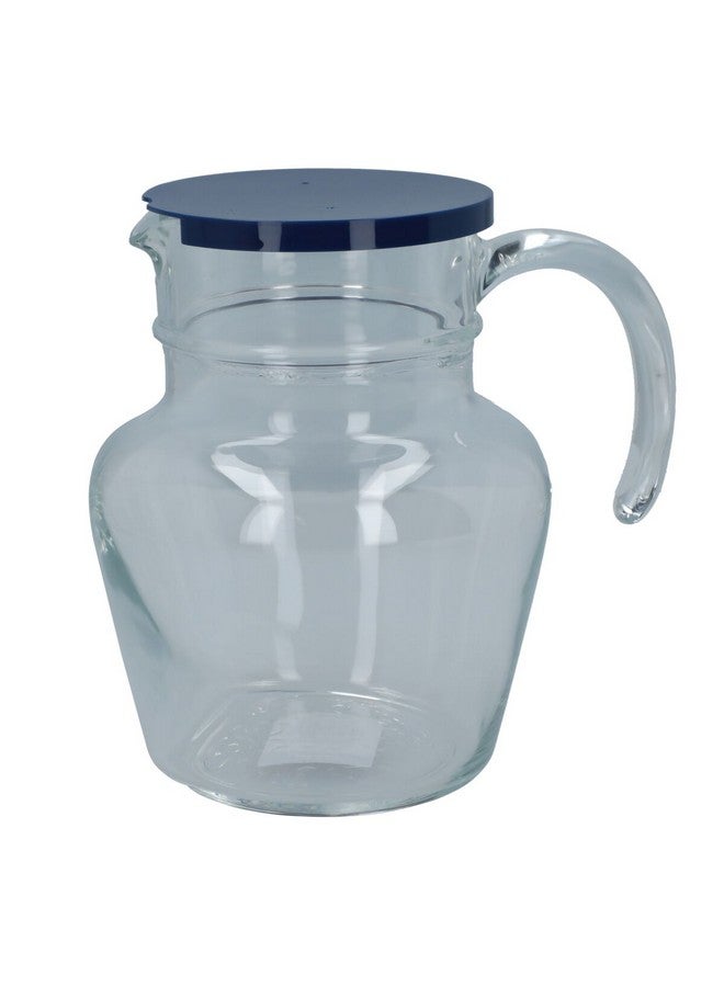 لومينارك فلوريرو إبريق زجاجي سادة بغطاء شفاف وأزرق 1.4 لتر N8406 - Image 1