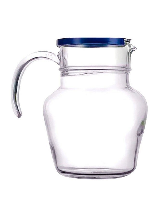 لومينارك فلوريرو إبريق زجاجي سادة بغطاء شفاف وأزرق 1.4 لتر N8406 - Image 2