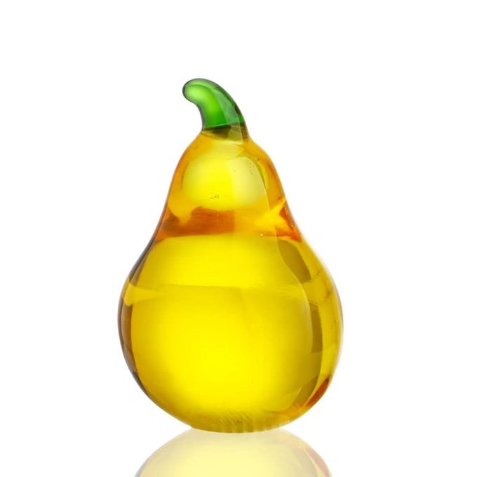 CRYSTAL PEAR FIGURINES COLLECTIBLES GLASS FRUITS DECOR FOR OFFICE TABLETOP CENTERPIECE ART GLASS PAPERWEIGHTS GLASS FRUITS DECORATION FOR HOME KITCHEN GIFTS FOR MUM