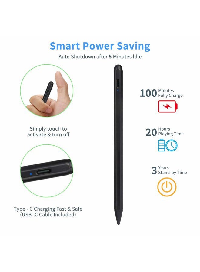 EVACH أقلام ستايلس لجهاز HP Envy X360 القابل للتحويل 2 في 1 بشاشة تعمل باللمس (15.6") قلم، قلم ستايلس نشط، قلم رقمي بقلم رفيع لجهاز HP Envy X360 القابل للتحويل 2 في 1 15.6" قلم، أسود - Image 5