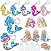 CiciBear 60 Pack Mermaid DoubleDeck Flip Sequin Party Sets with 20 Keychains 20 Thank You Tags and 20 Bags for Forest Animal PartyBirthdayCarnival Goodie Bag Stuffers 5 Colors - Image 3