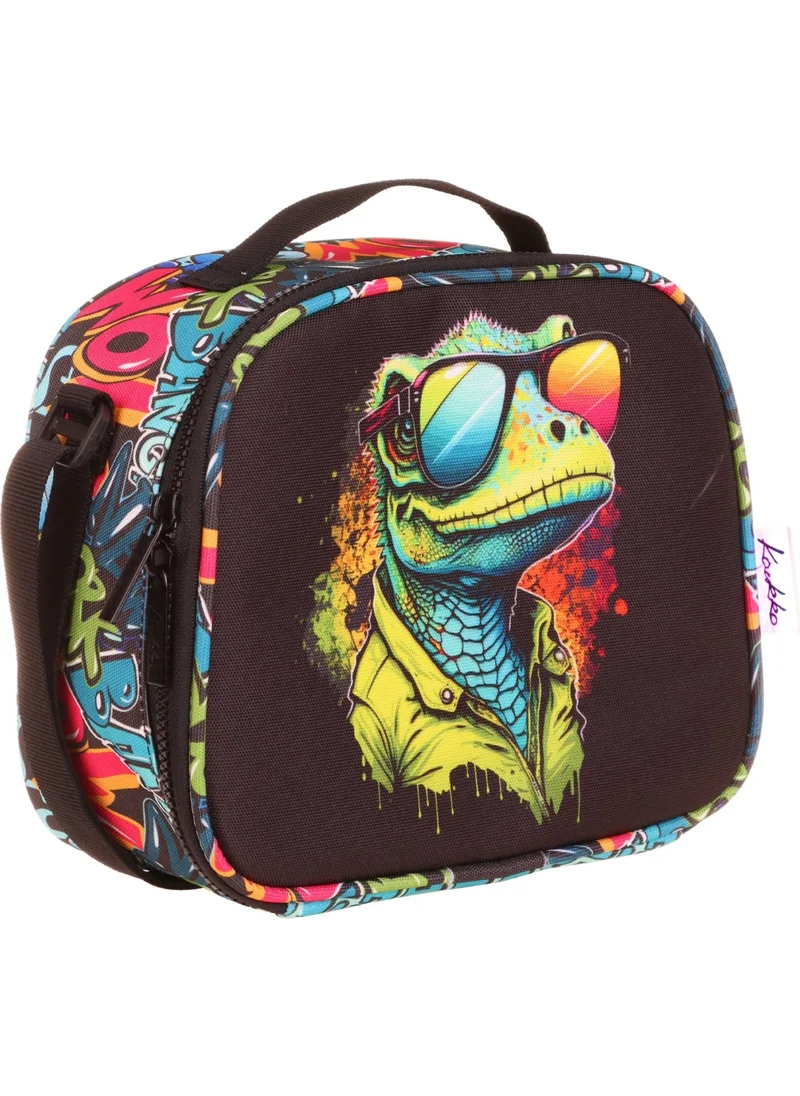 كاوكو Kids Thermal Insulated Boy's Cute Chameleon Lunchbox