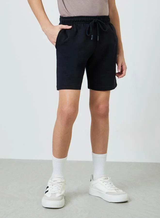 ستايلي Teens Pack Of 2 - Cotton Knitted Drawstring Shorts