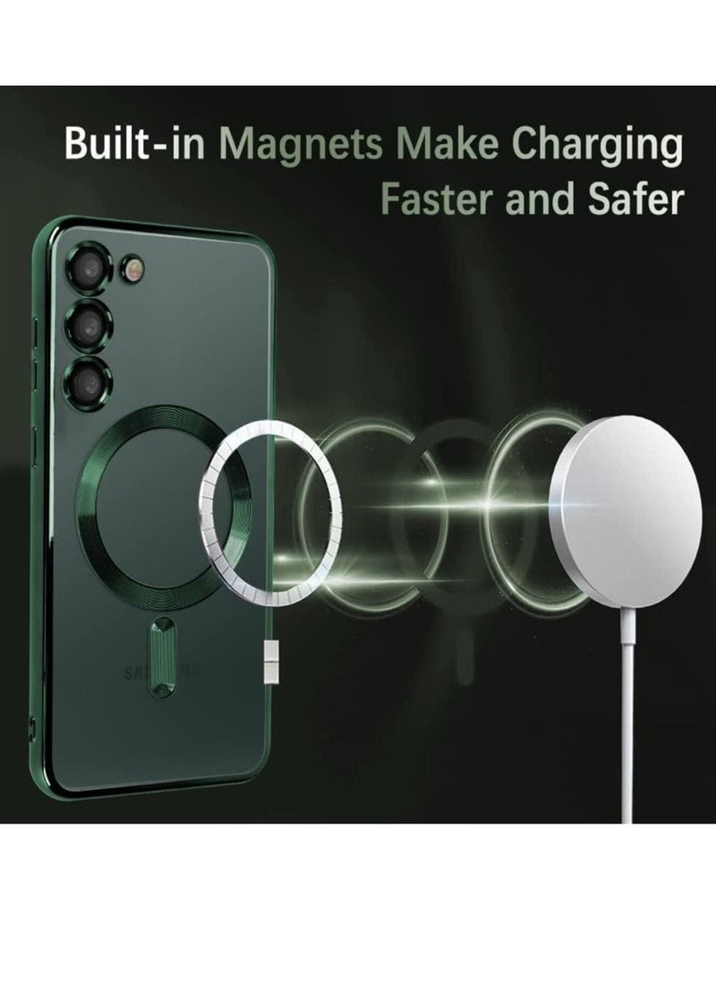 Raxoom Magnetic Clear Case for Samsung Galaxy S23 with Camera Lens Protector Magsafe Compatible Electroplated Soft TPU Shockproof Anti-Scratch Phone Case - Image 3