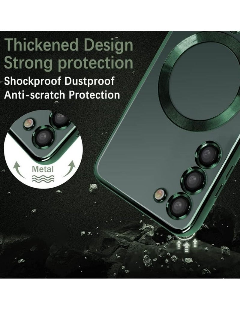 Raxoom Magnetic Clear Case for Samsung Galaxy S23 with Camera Lens Protector Magsafe Compatible Electroplated Soft TPU Shockproof Anti-Scratch Phone Case - Image 4