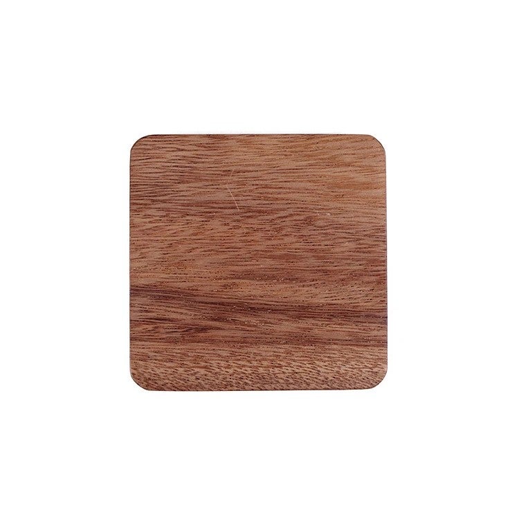 Y&D Laser Engravable Acacia Wood Coasters – Natural Square & Round Drink Coasters for Custom Engraving, Set of 4 - Image 1