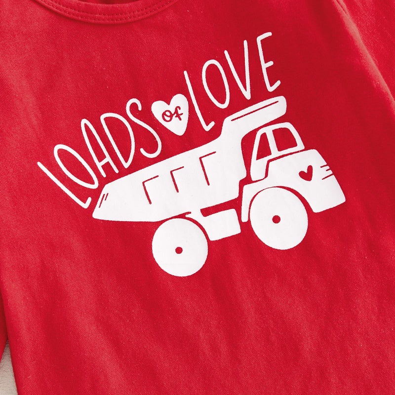 Frietlebird My First Valentines Day Baby Boy Outfit Long Sleeve Letters Romper Pants With Hat Valentines Day Baby Boy Outfit (V-Red 6-12 Months) - Image 4