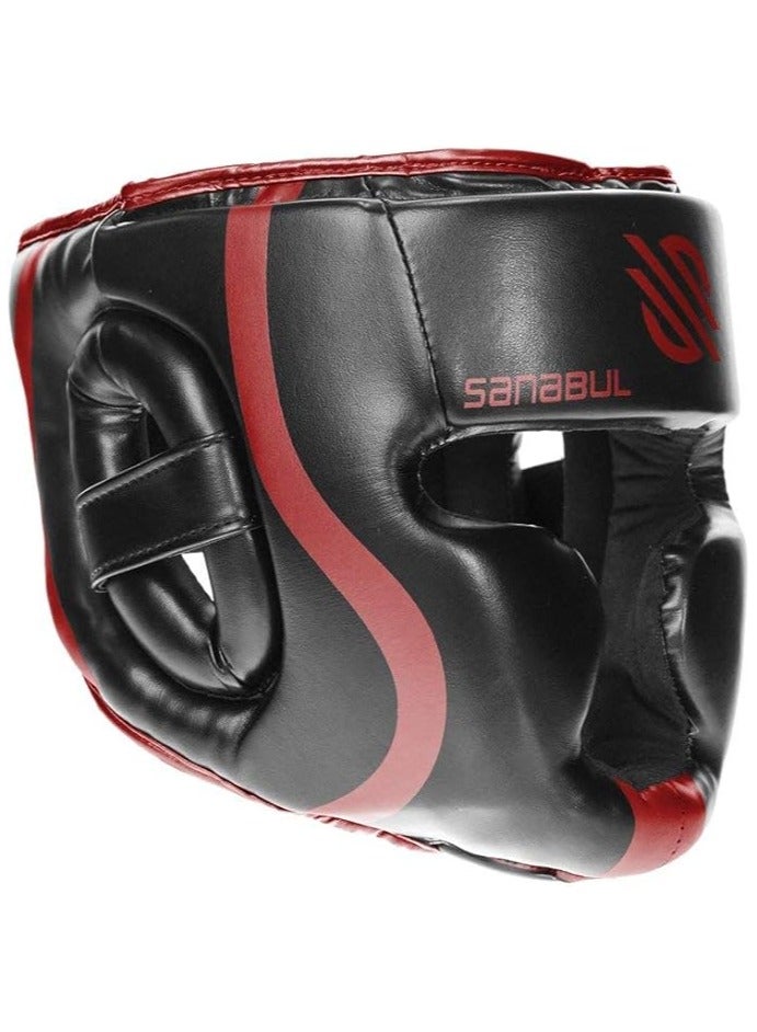 Sanabul  Essential Boxing Headgear for Men & Women | Muay Thai and MMA Headgear | Sparring Headgear | Boxing Head Gear with Full Face Coverage (Red, S/M) - Image 2