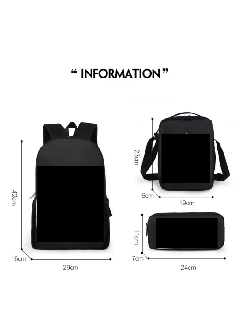 JURASSIC WORLD Student large capacity backpack cartoon backpack shoulder bag shoulder bag pencil case three piece set  - Image 2